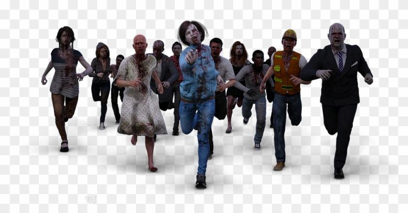 Just A Zombie Crowd To Chase You - Horde Of Zombies Png Clipart