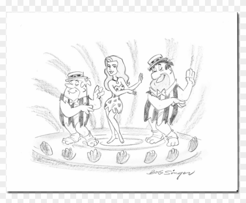 Fred, Barney, And Ann Magrock, Original Graphite Pencil - Cartoon Clipart