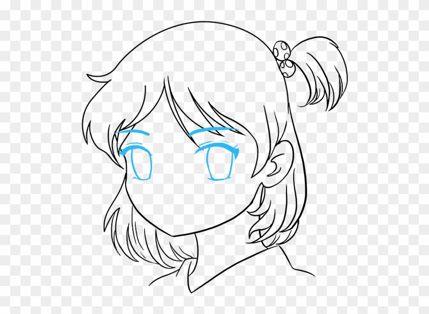 Image Result For Cute Anime Girl Easy To Draw Draw An Anime Girl Face Clipart Pikpng