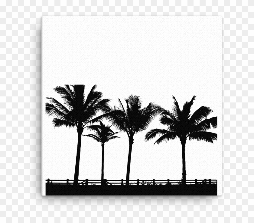 Palm Tree Silhouette Canvas - T-shirt Clipart #2976064