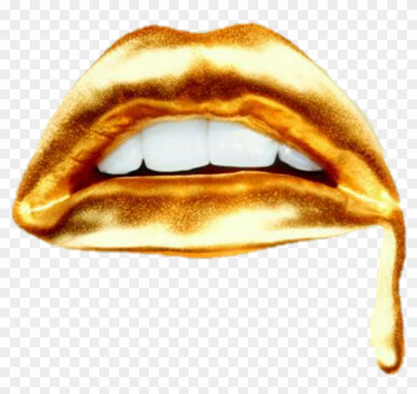 Gold Drip Png Transparent Background - Dripping Lips Transparent Clipart #2988337