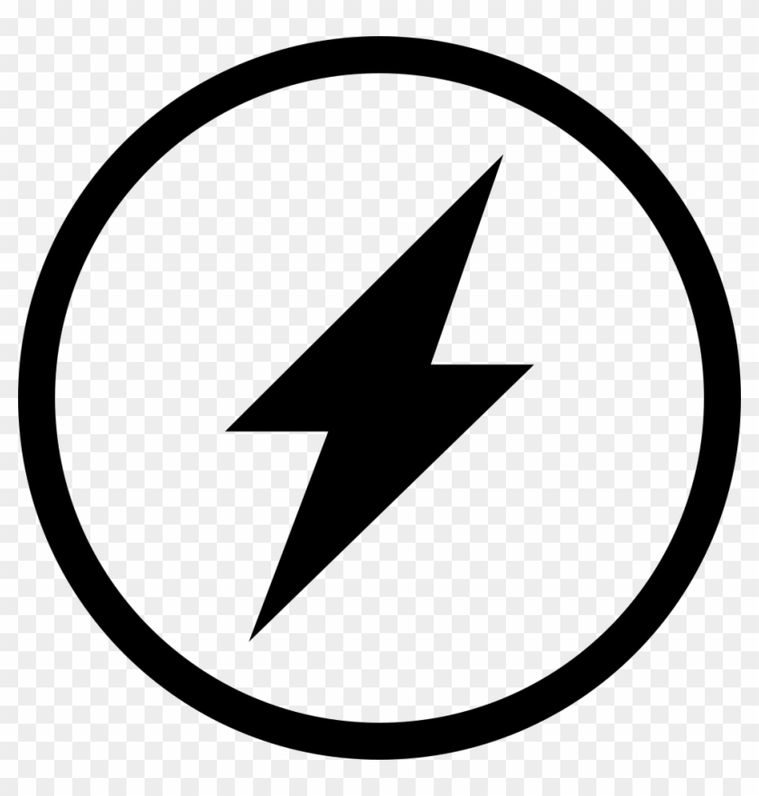 Lightning Icon Png Transparent Background - Lightning In Circle Symbol Clipart