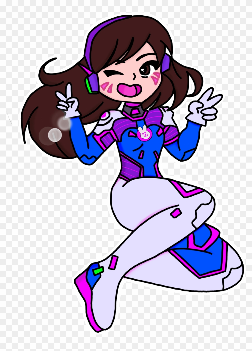 Overwatch Dva Sticker - Cartoon Clipart