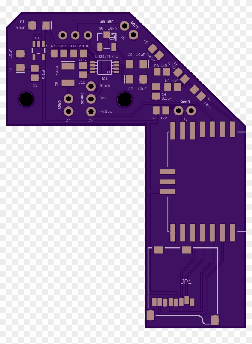 Oshpark Rendering Of Pcb Top Passive Circuit Component Clipart Pikpng