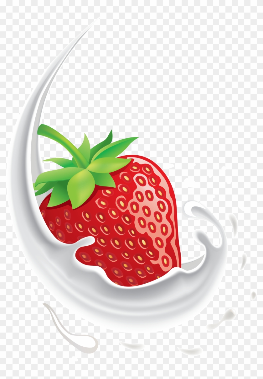 Milk Clipart Flavored Milk - Strawberry Yogurt Logo Design - Png