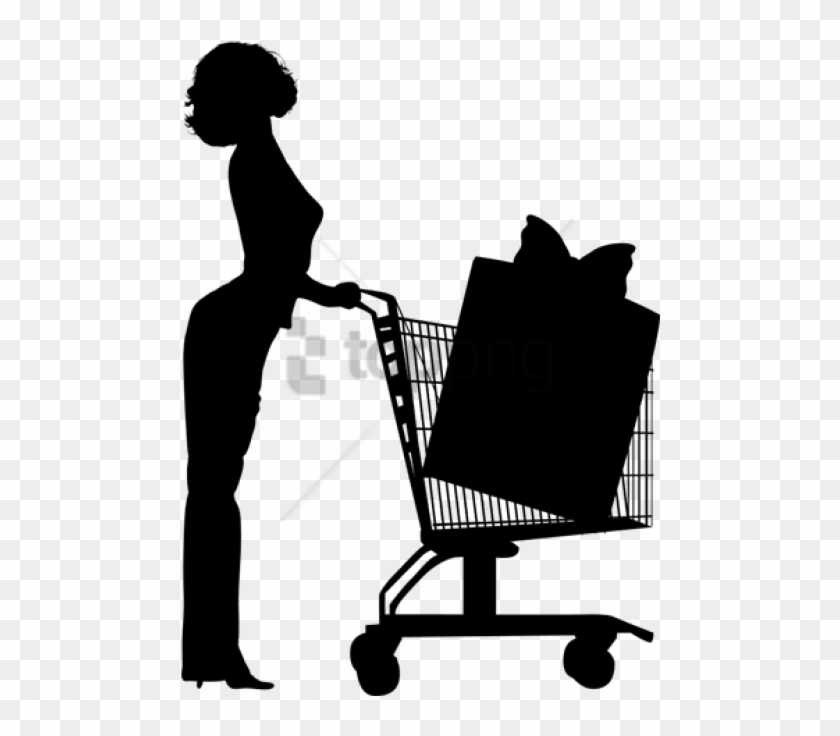 silueta de mujer de compras