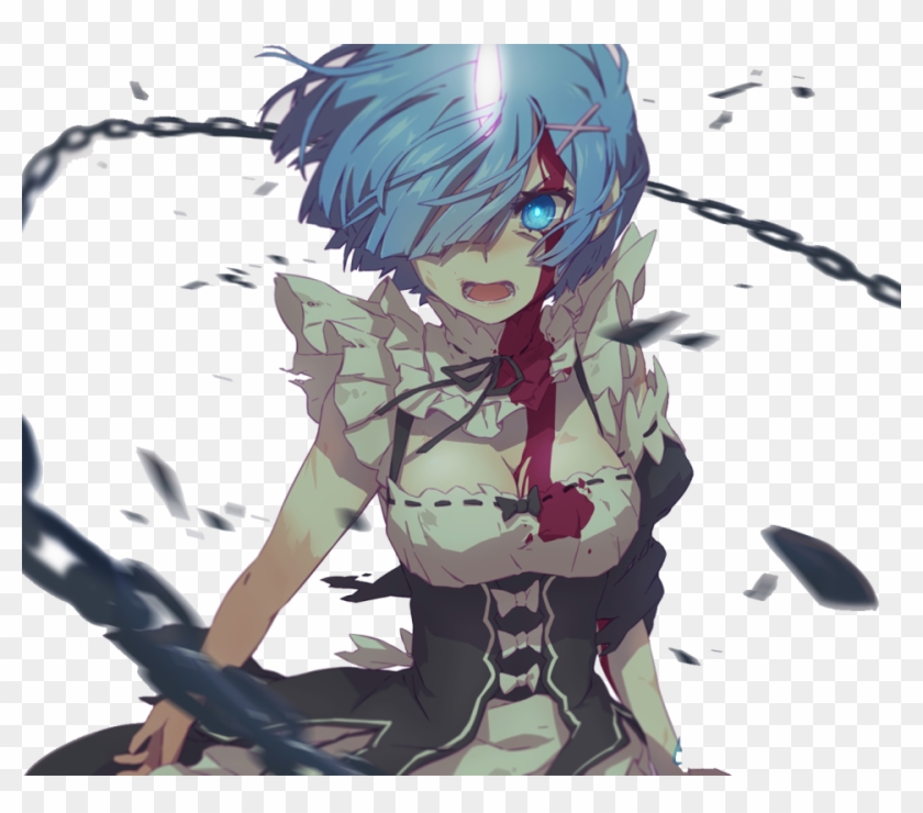 Download Anime / Re - Re Zero Wallpaper Rem Demon Clipart Png Download