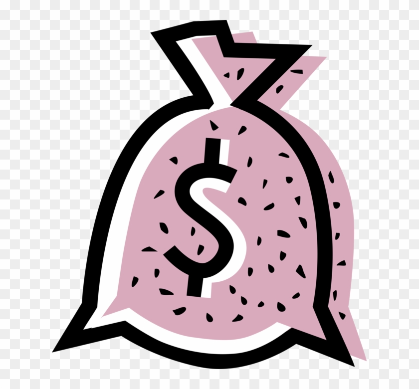 Vector Illustration Of Money Bag, Moneybag, Or Sack Clipart