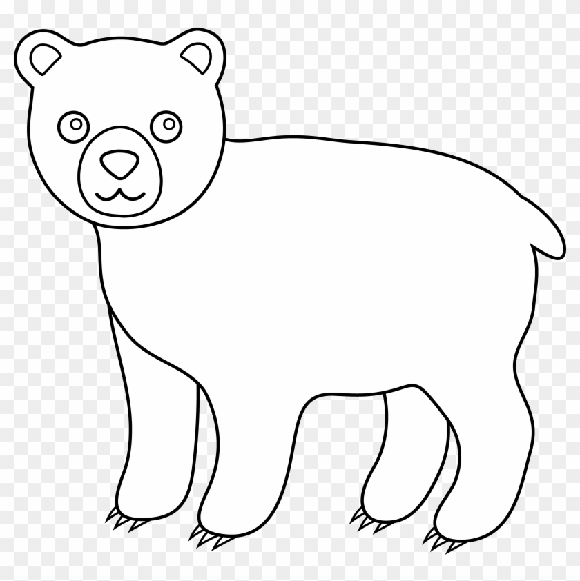 Cute Bear Line Art Clipart (#356423) - PikPng