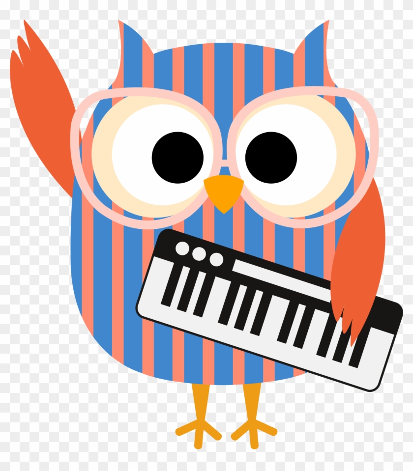Musical Clipart Owl - Piano Classes Clip Art - Png Download