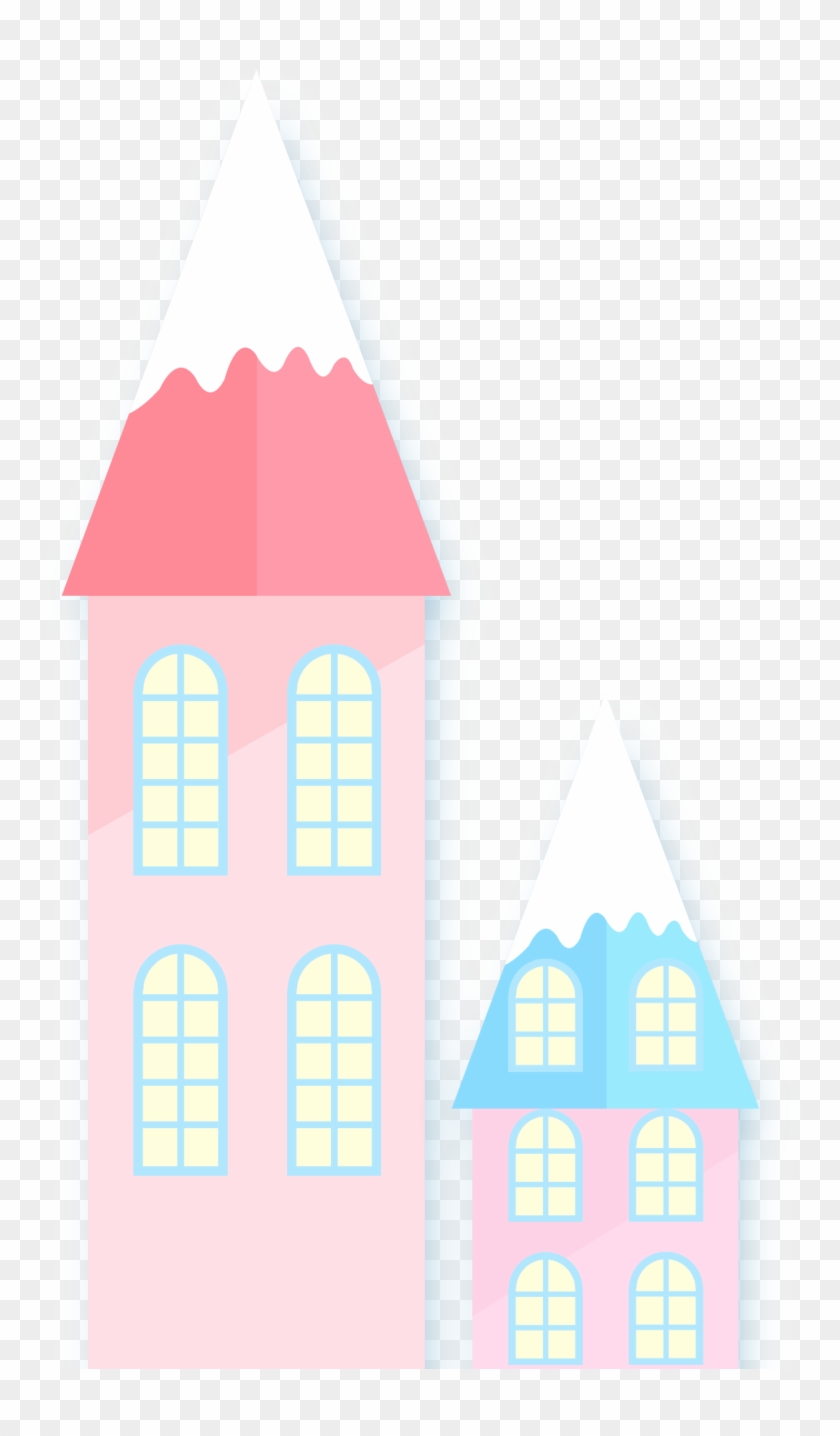 Cartoon Simple Blue Pink Png And Psd - House Clipart