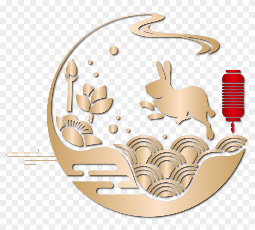 Moon Rabbit Clip Art Vector Midautumn - 中秋 矢量 - Png Download