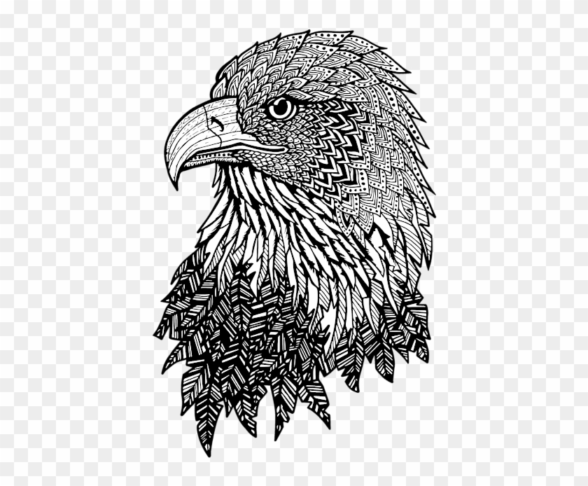 Bleed Area May Not Be Visible - Zentangle Eagle Clipart