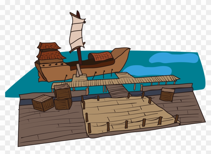 Download Port Wharf - Cartoon Clipart (#3768511) - PikPng