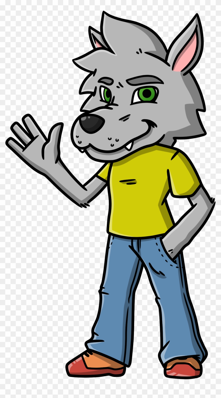 Wolf-mascot - Cartoon Clipart