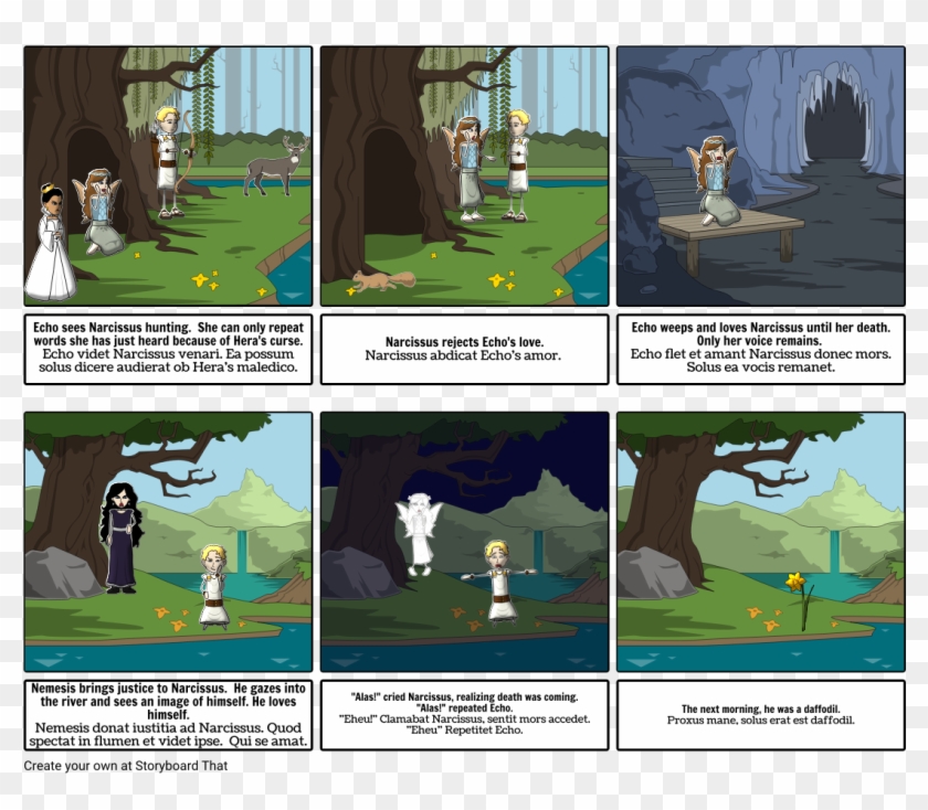 Narcissus - Fox And The Crow Storyboard Clipart (#3931365) - PikPng