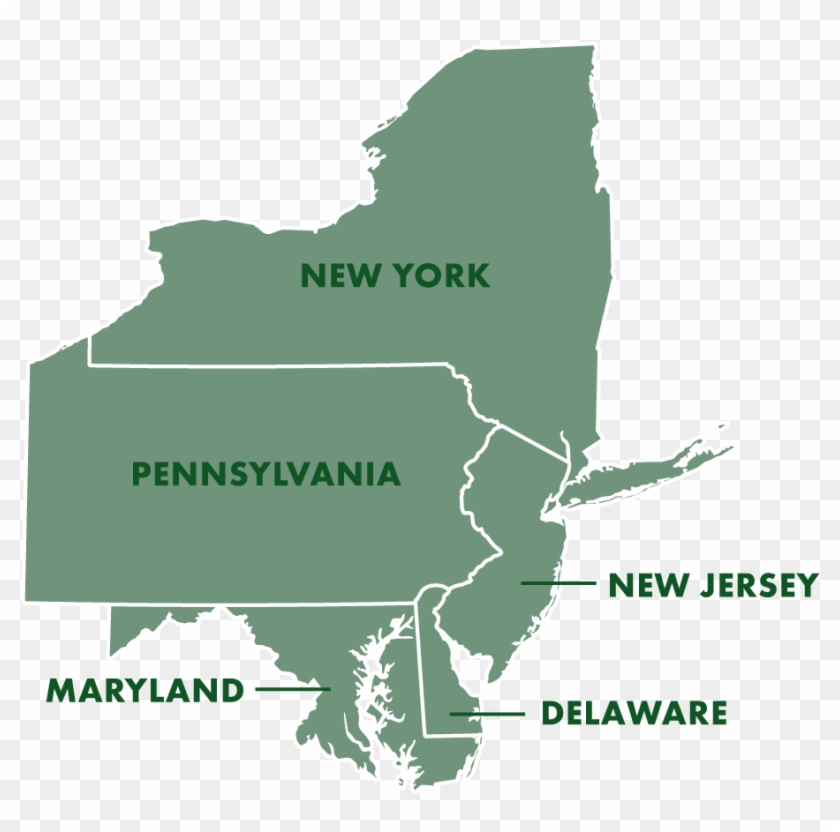 Map Of New York New Jersey Pennsylvania And Delaware Northeast Territory Industrial Sales Map New York,   New York 