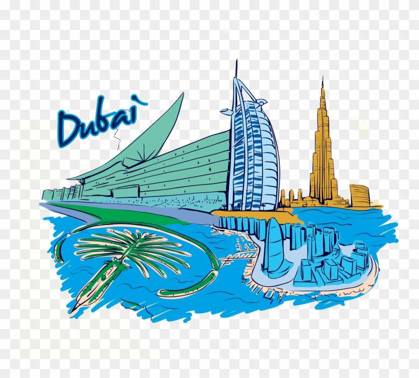 Dubai Tour Packages Design Clipart