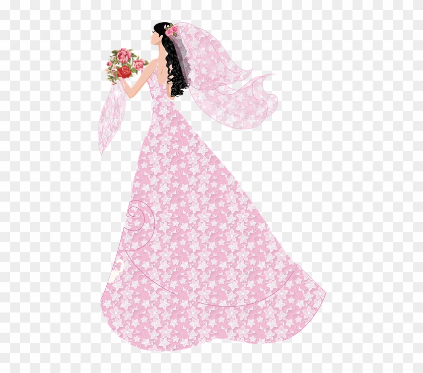 Download Bride Wedding Dress Pink Wedding Woman Dress - Gaun Pengantin Warna Merah Clipart Png ...