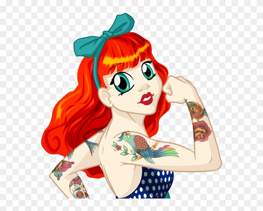 Download Tattoo Girl Stickers - Illustration Clipart Png Download - PikPng