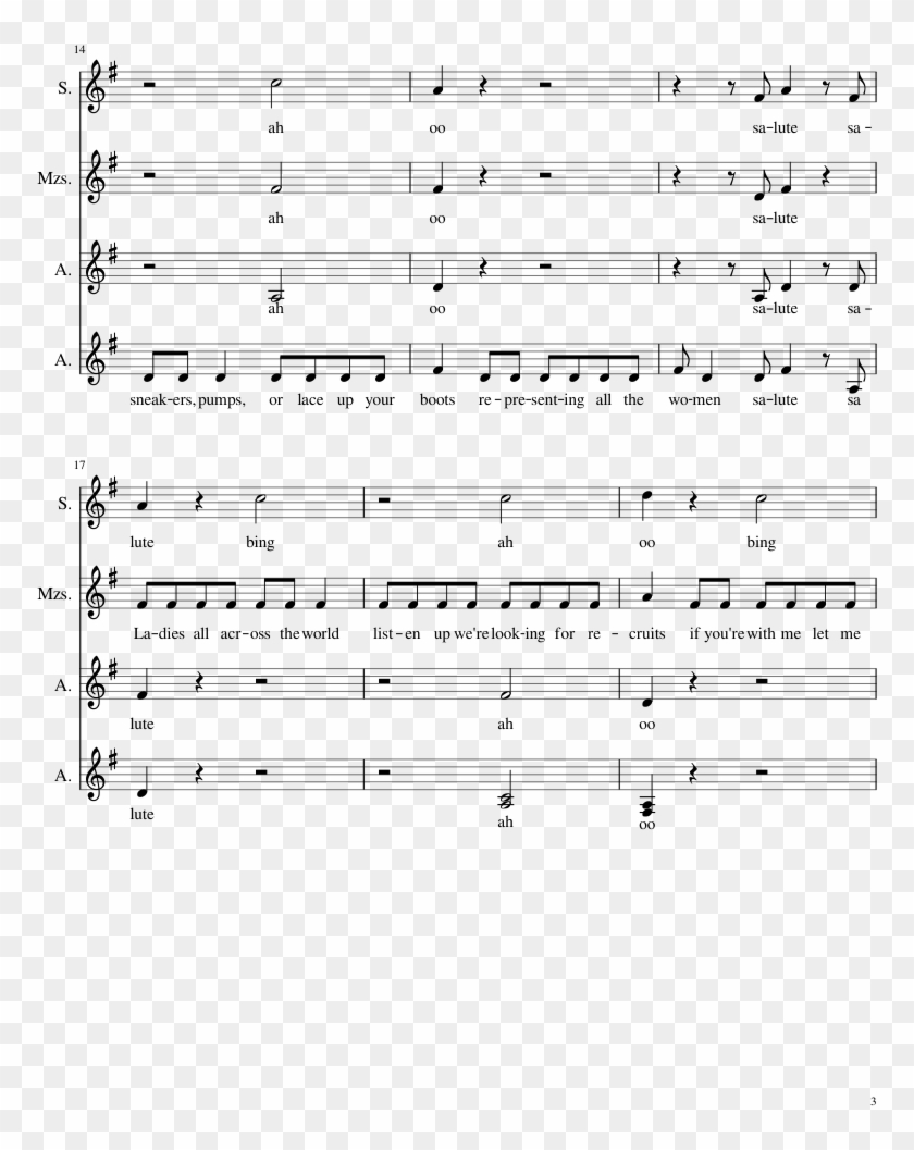 Salute Sheet Music 3 Of 20 Pages - Little Mix Salute Sheet Music Clipart #4102413
