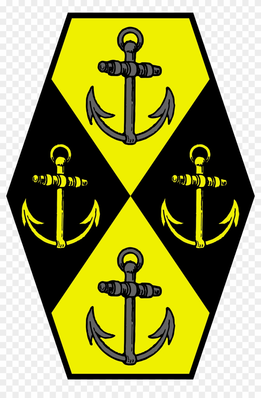 Sable Two Anchors Or, Per Saltire Or Two Anchors Sable - Cross Clipart