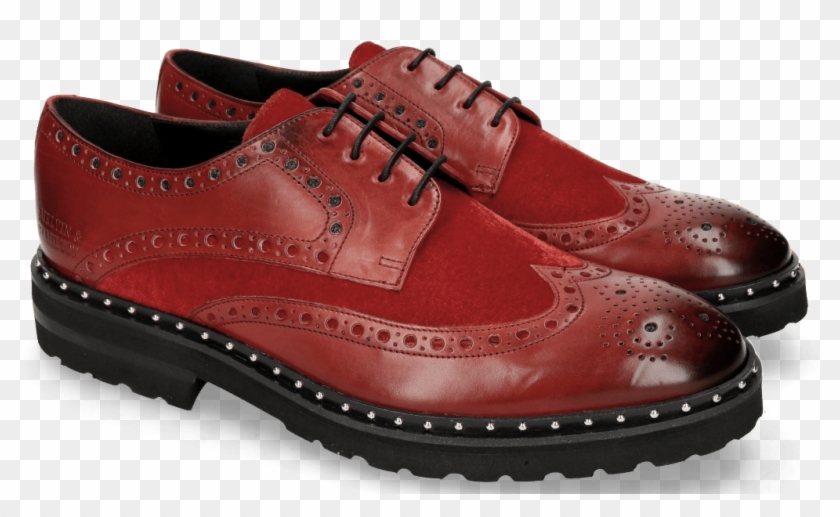 Derby Shoes Matthew 4 Ruby Velvet Rivets - Clog Clipart