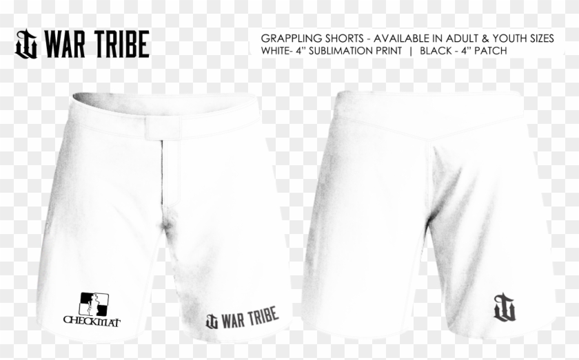 Checkmat Columbia Sc- Shorts Package - White Mma Short Mockup Clipart