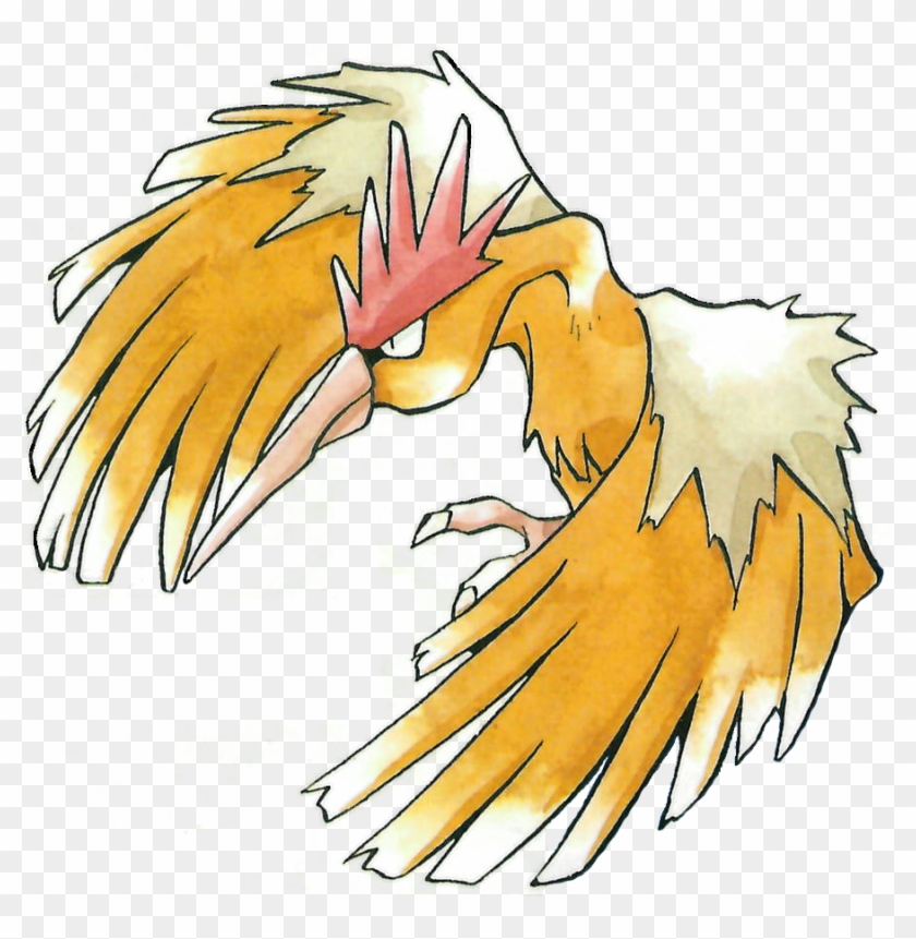 Fearow Pokemon Red And Green Official Art Render Eagle Clipart Pikpng