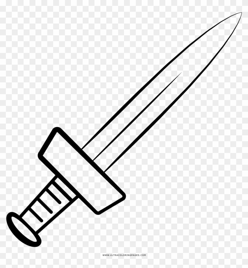 Short Sword Coloring Page - Black Icon Short Sword Clipart