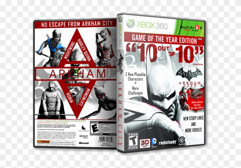 Batman Arkham City Game Of The Year Edition Xbox 360 Batman Arkham City Xbox 360 Game Clipart Pikpng