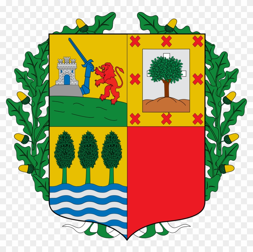 The Oak Leaves And Acorns Around The Coat Of Arms Of - Basque Coat Of Arms Clipart