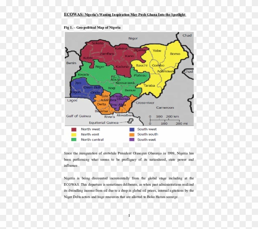 Download Doc - Nigeria Geopolitical Zones Map Clipart Png Download - PikPng