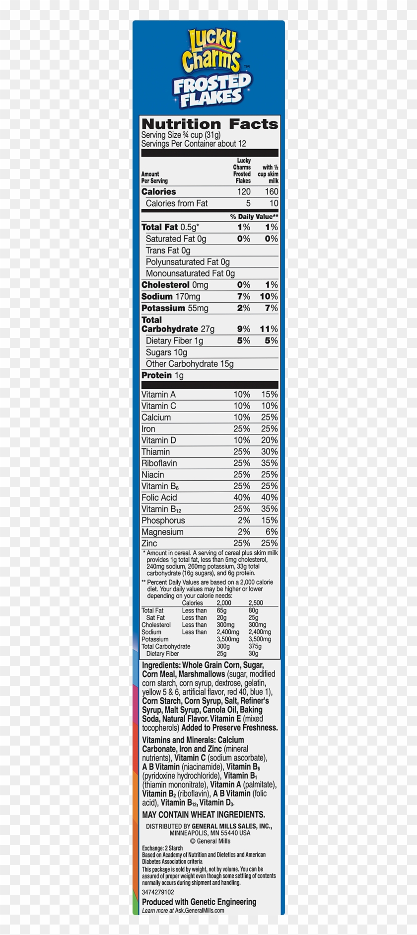 Nutritional Facts For Cookie Crisp Cereal Clipart