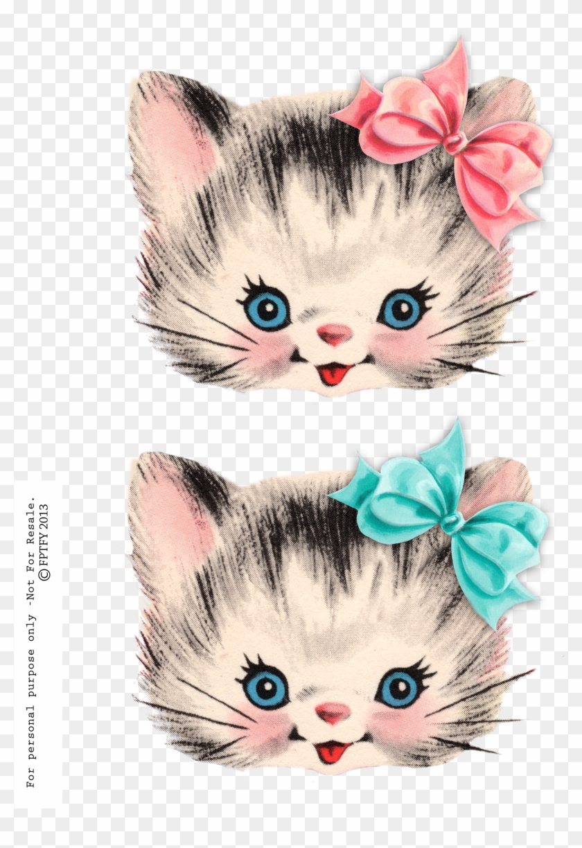 Vintage Clip Art, Clipart Vintage, Vintage Cat, Vintage - Vintage Kitten - Png Download