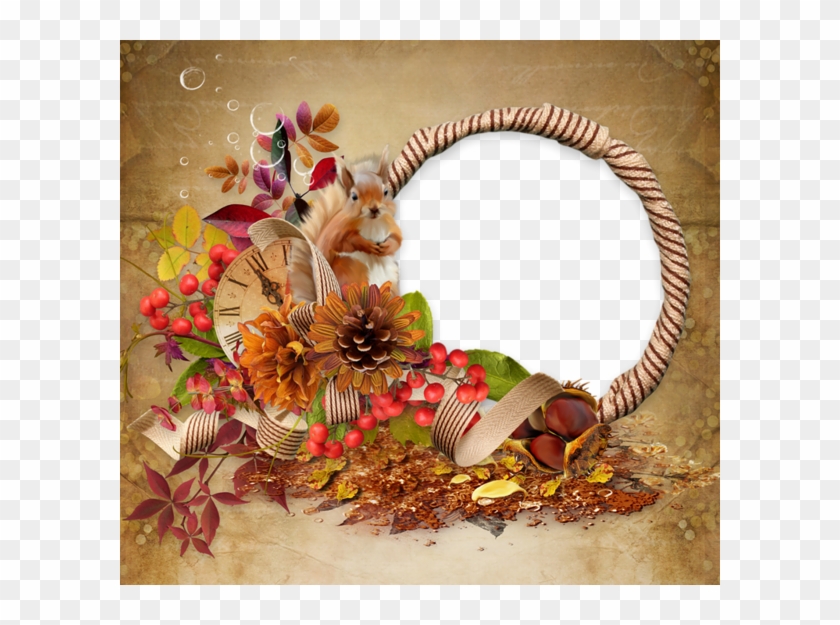 0, - Fall Flower Frame Free Clipart - Png Download #497386