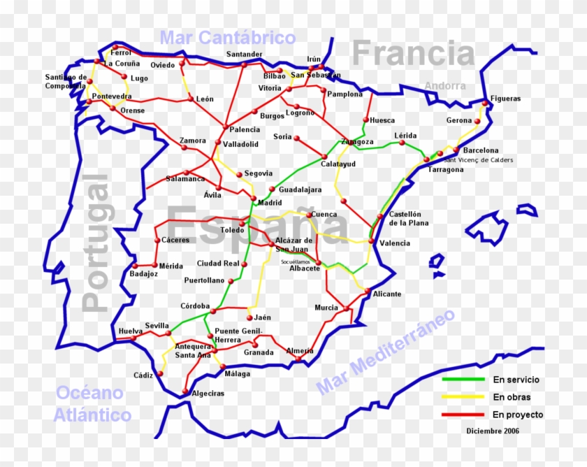 Download Spain Train Map Best Of Spain - Spain Railway Map Clipart Png ...