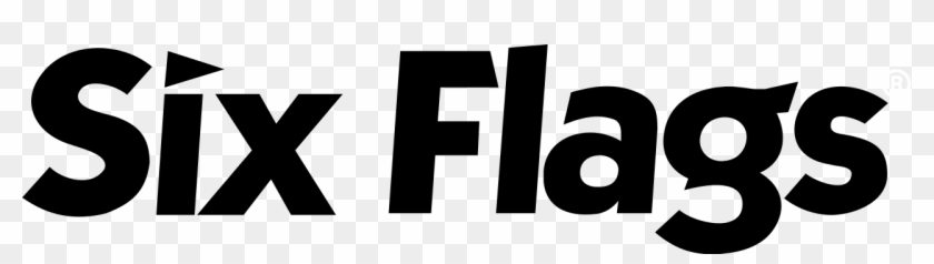 Six Flags Wordmark Bw - Six Flags Logo Png Clipart