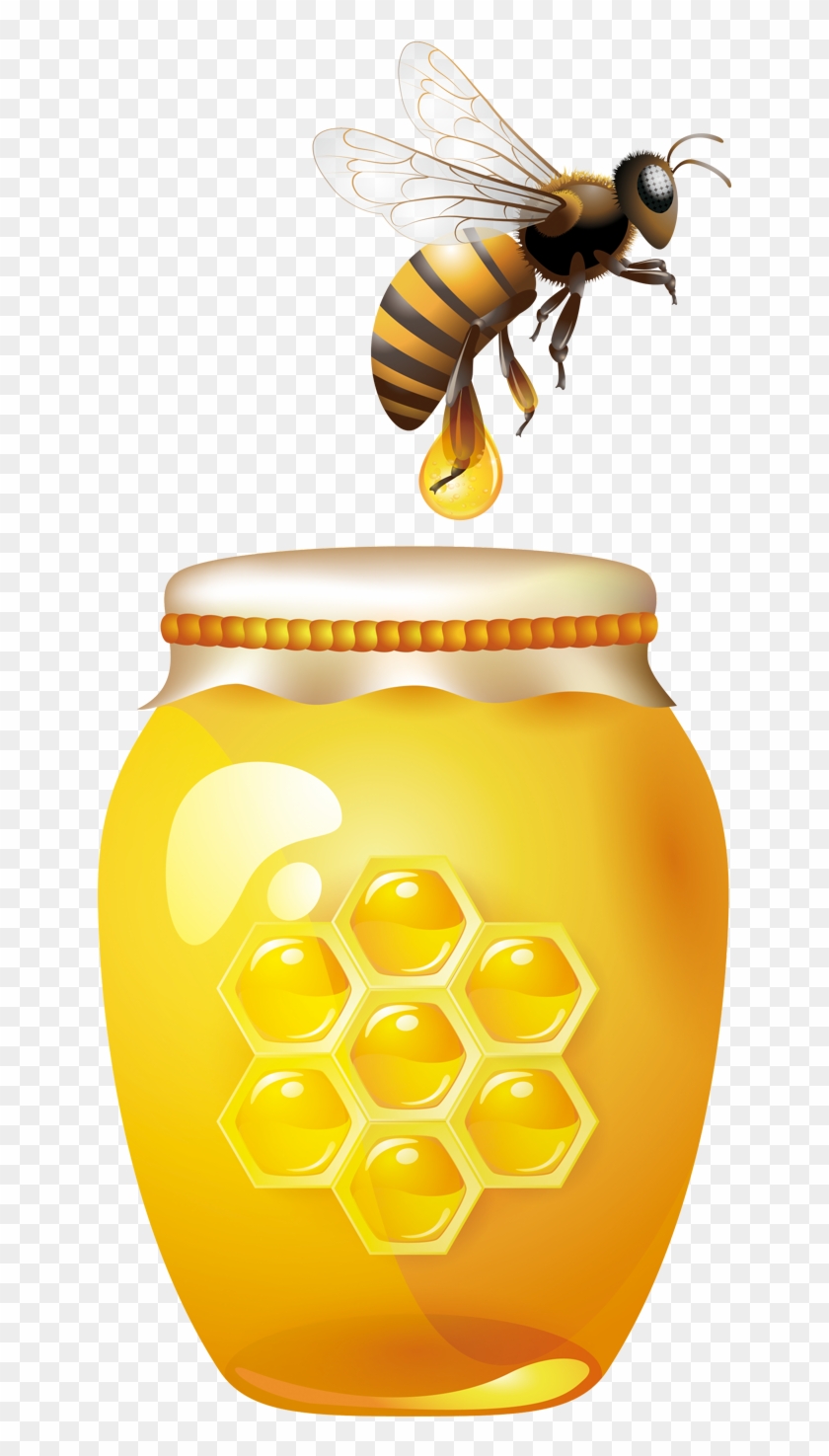 Download Bee Jar Clip Art Hive Transprent Png - Jar Of Honey ...