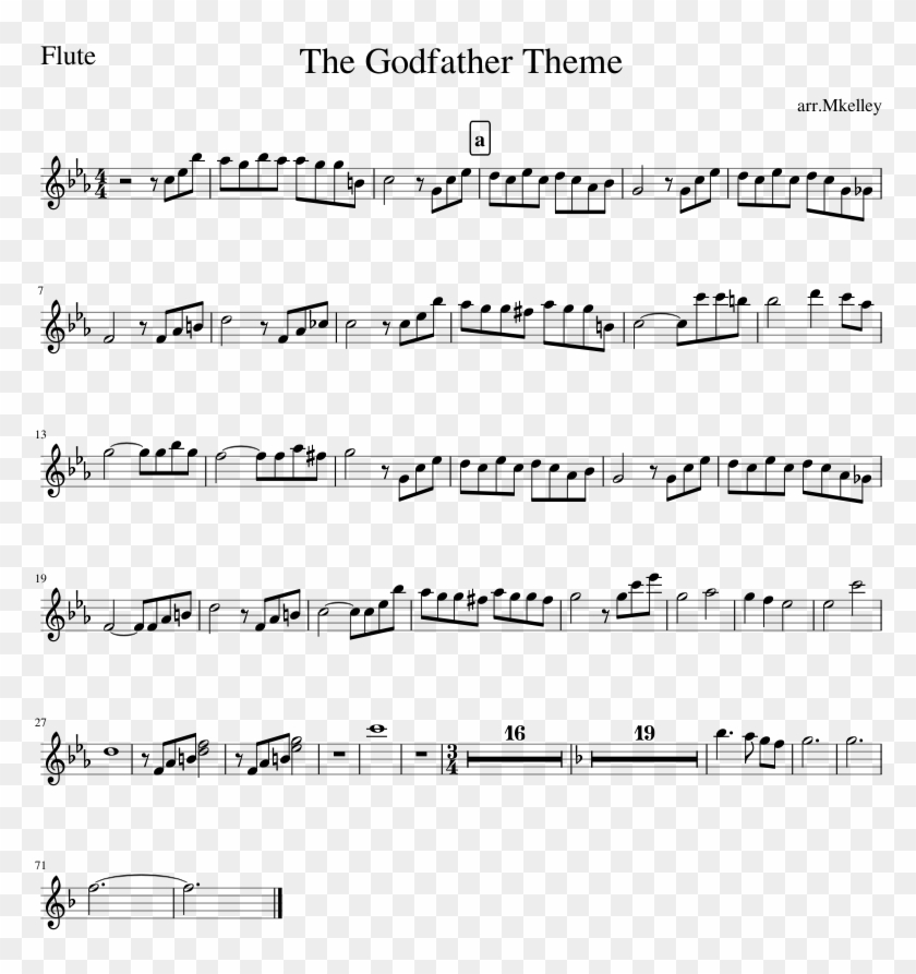 The Godfather Theme Flute - Godfather Theme Flute Sheet Music Clipart