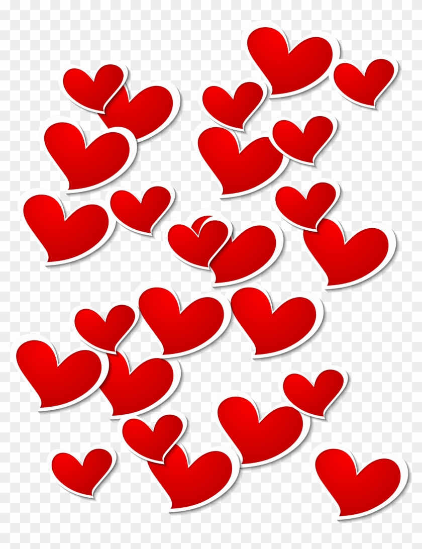 2500 X 3136 11 - Red And White Hearts Png Clipart