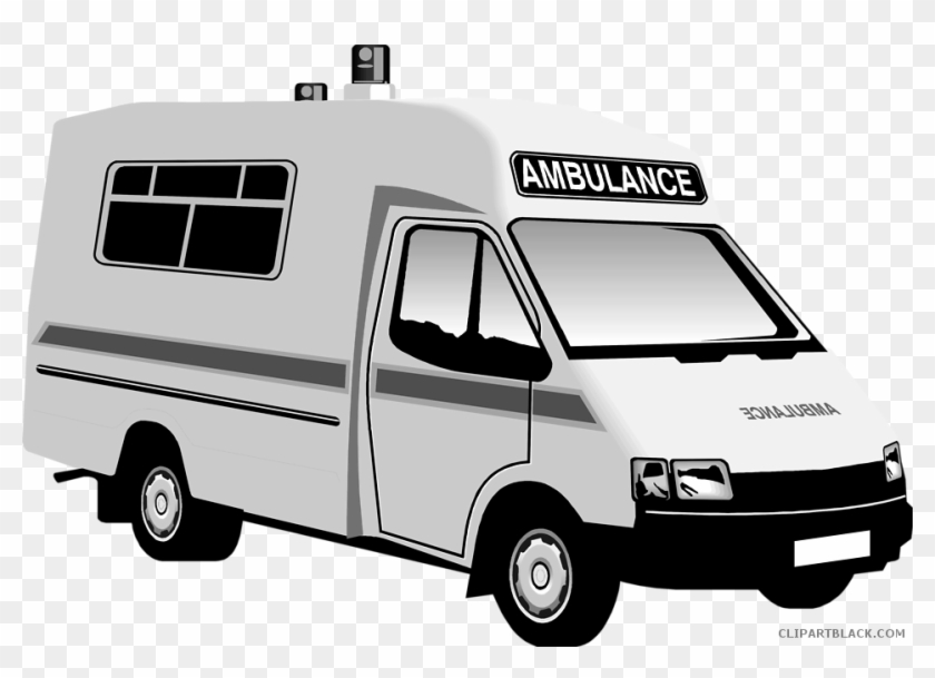Ambulance Transportation Free Black White Clipart Images - Ambulance Clip Art - Png Download #5393528