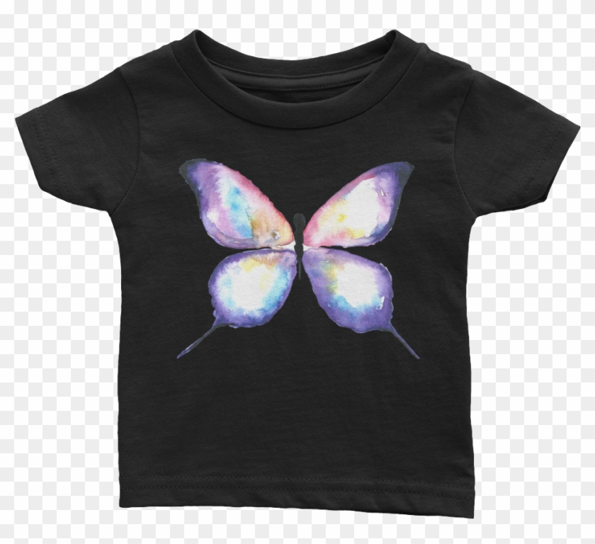 Lilac Watercolor Butterfly Infant Tee - Butterfly Clipart