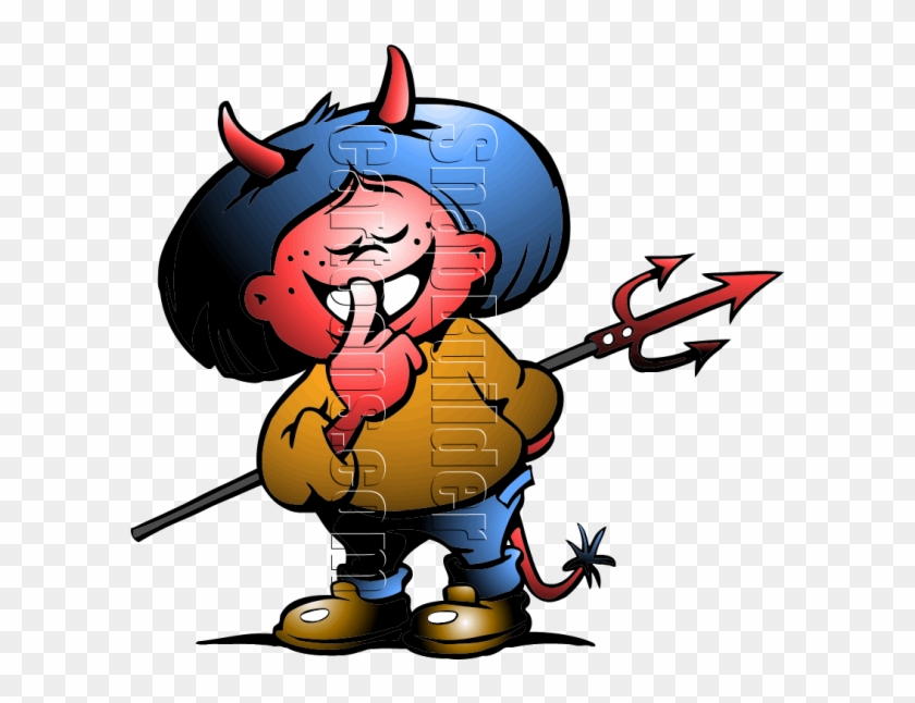 Devil Boy Horns Fork Mascot Logo - Dessin Diable Clipart (#560454) - PikPng...