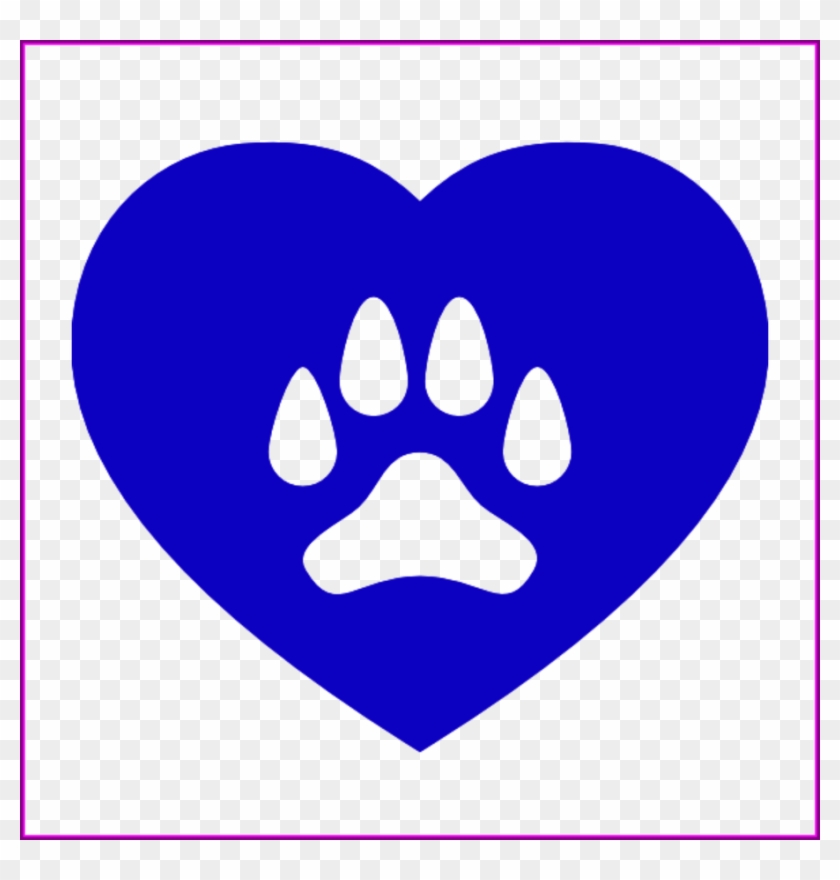 Amazing Blue Heart With Paw Print Png - Foster Donate Rescue Adopt Decal Clipart