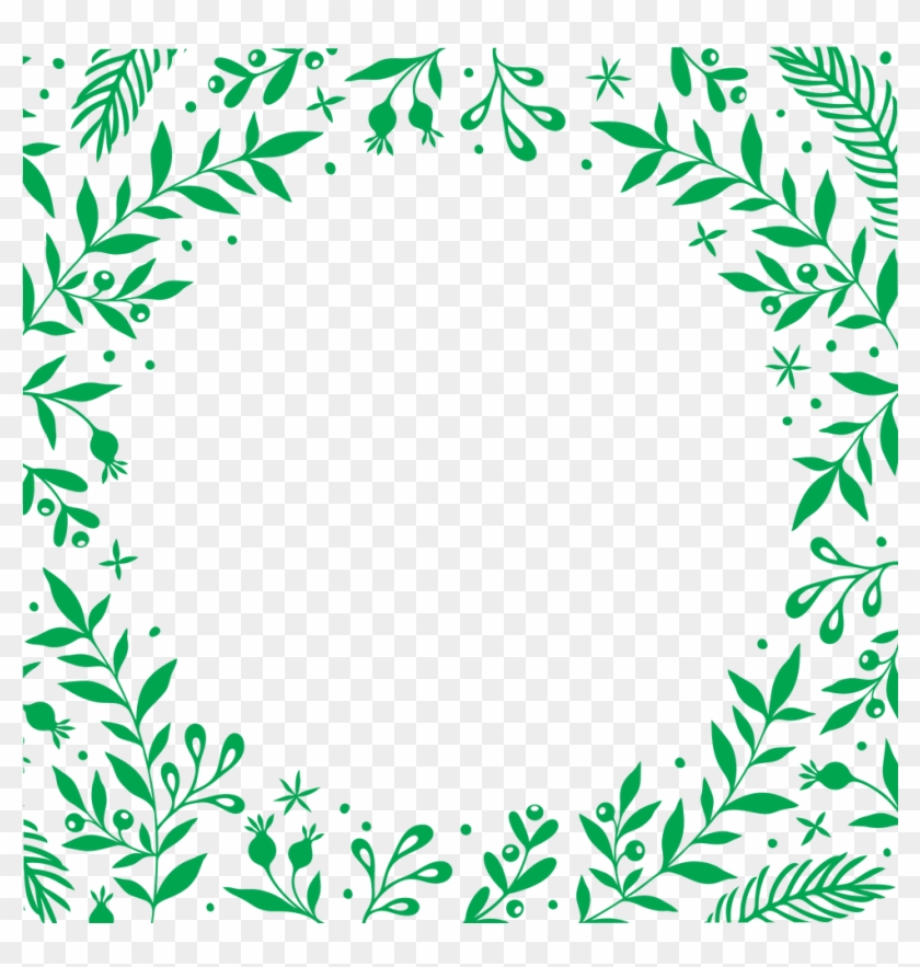 Green Leaves Frame Clipart