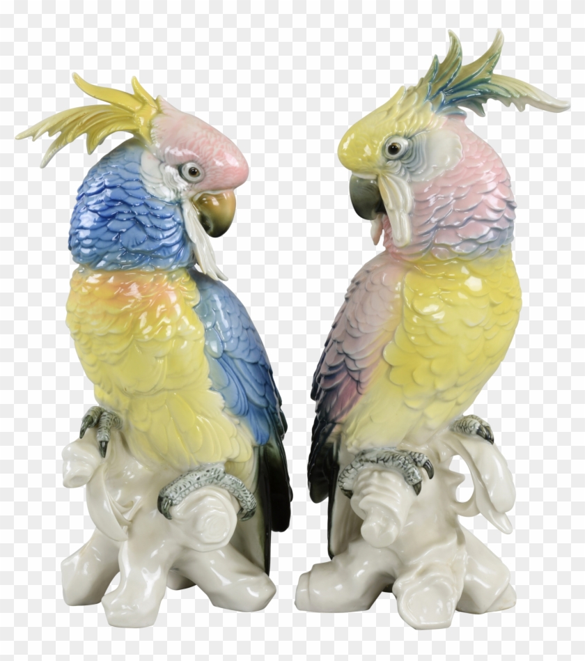 Pair Karl Ens Vintage Porcelain Cockatoos 1919-1945 - Cockatoo Clipart