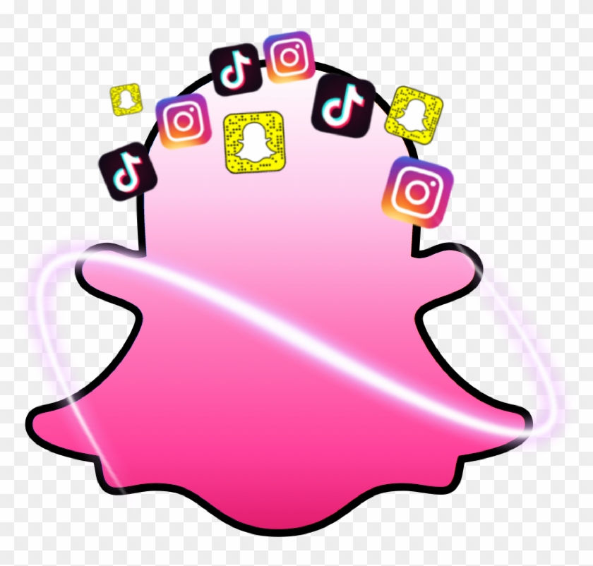 #snapchat #snap #intagram #tiktok #cellphone - Pink Snapchat Clipart