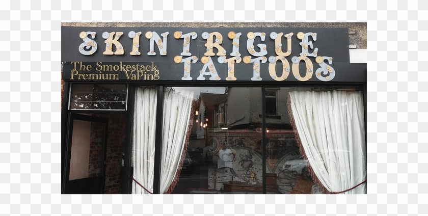 Photo Taken At Skintrigue Tattoos Smokestack Vaping - Window Clipart