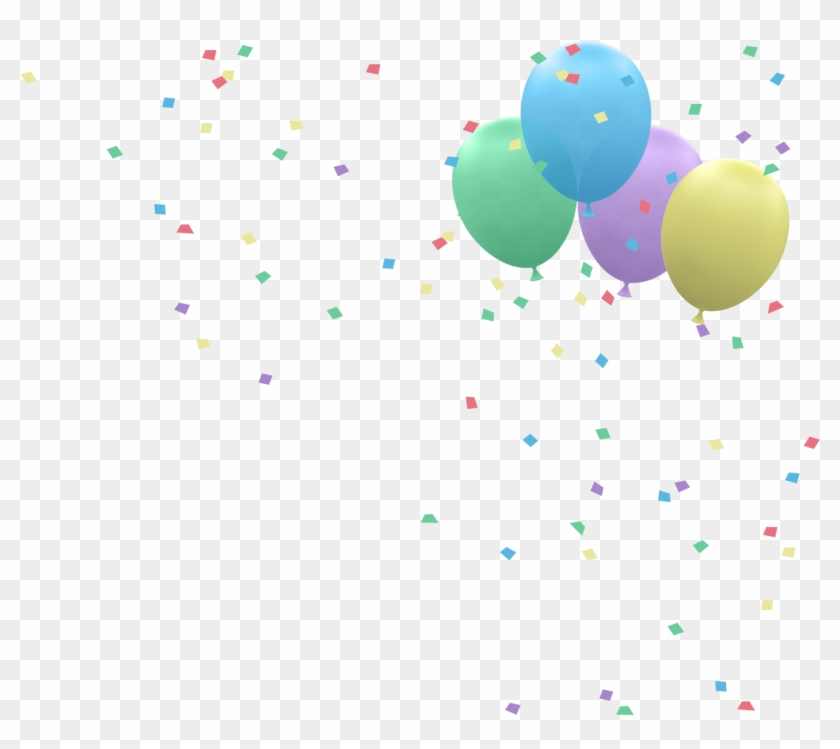 Word Party Balloon Confetti Falling Right 1300 - Balloon Clipart